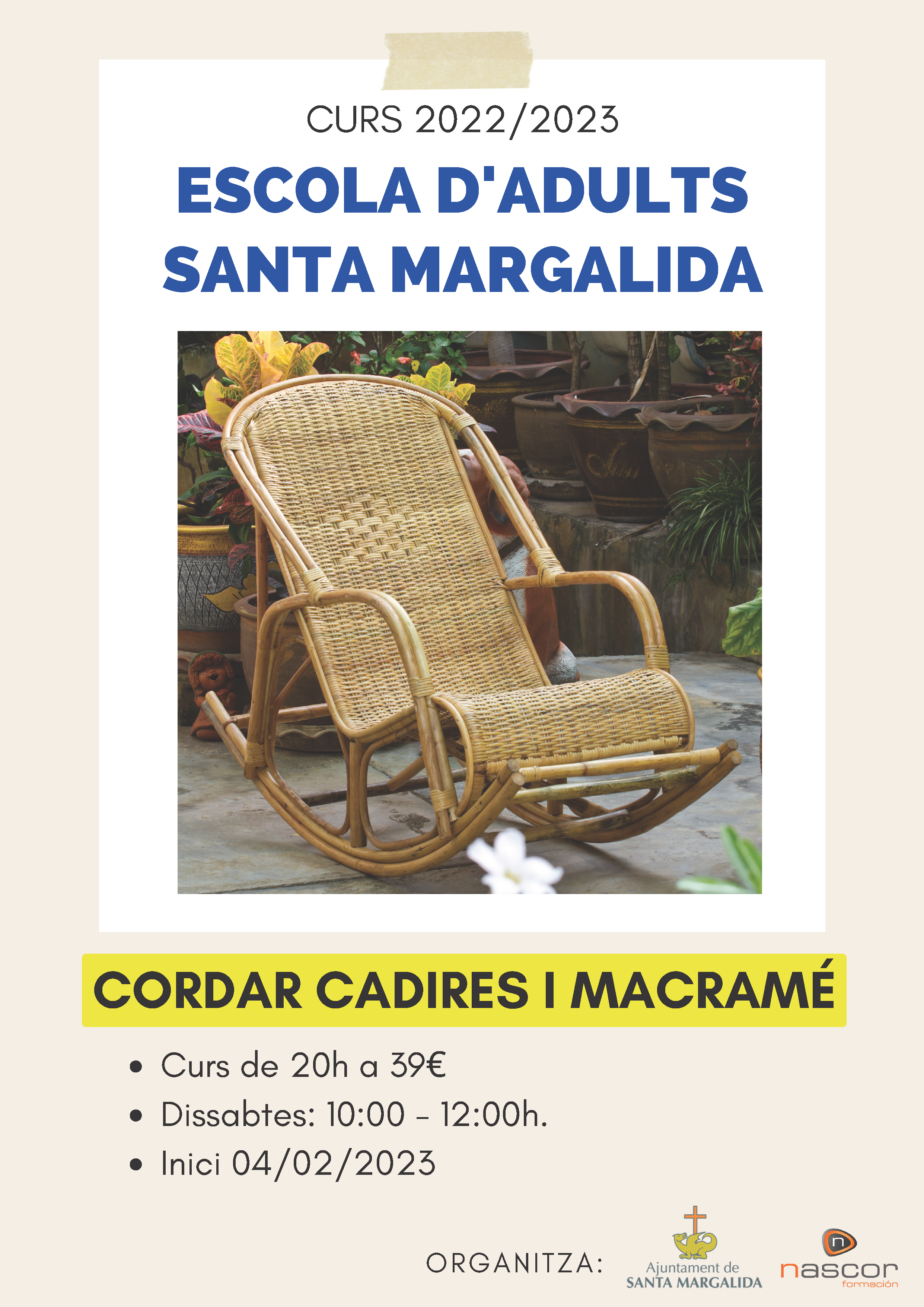 Curs cordar cadires i macramé